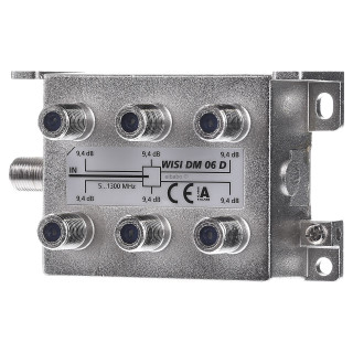 Répartiteur 6 Sorties Symétriq. Pertes(862/1300 Mhz):9,4/10,5 Db