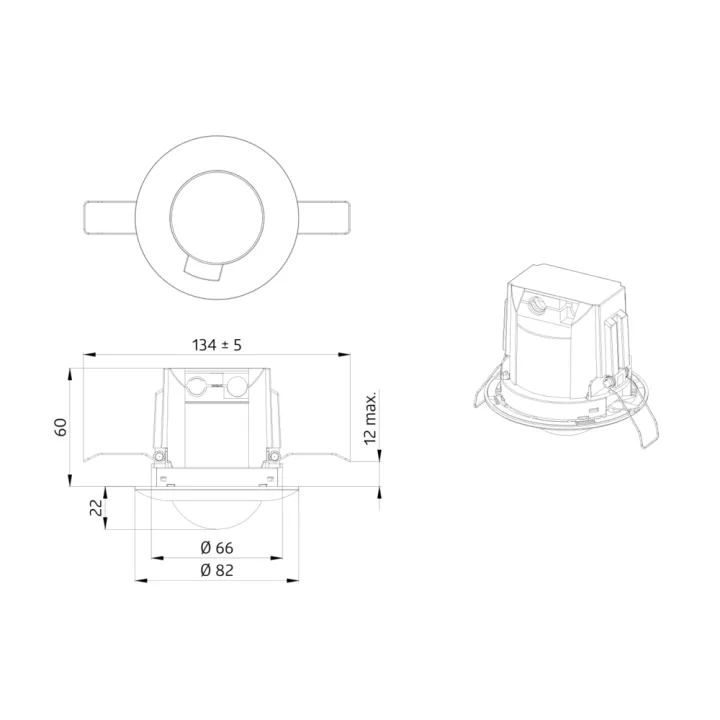 Pd3N-1C-Fp Micro Détecteur De Mouvement 360° Faux Plaf. Teleco. Ip23 Ø10 M