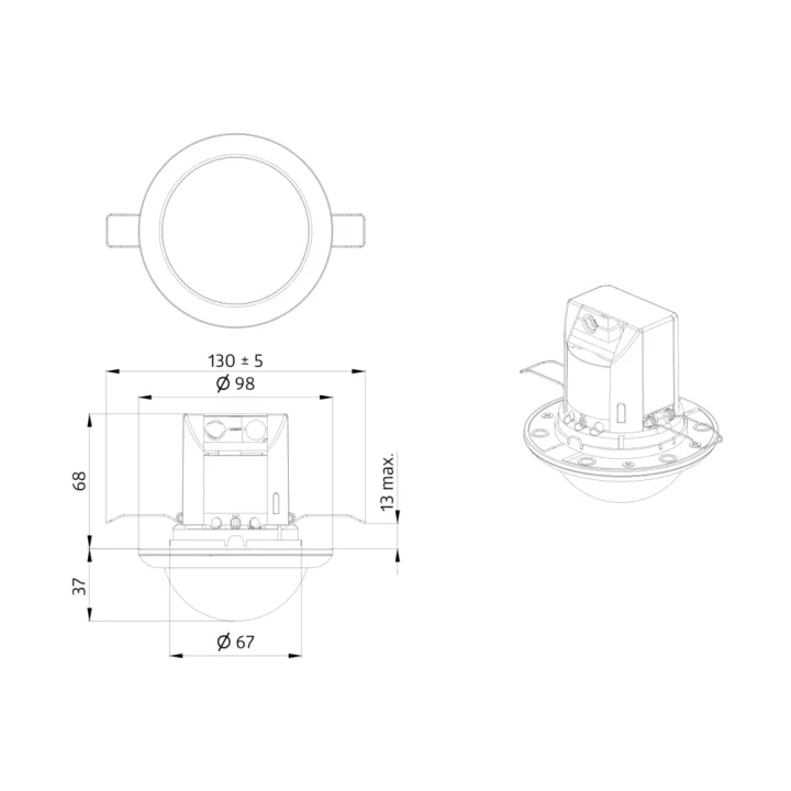 Pd4-S-Fp Détecteur Esclave 360° Faux Plafond Ø24 M