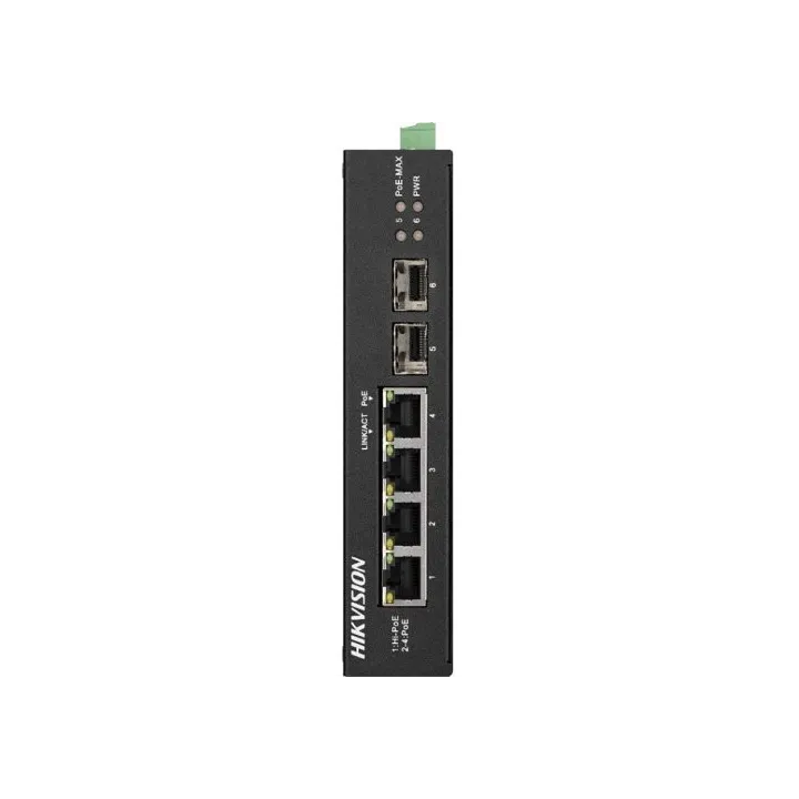 Ds-3T0506Hp-E/Hsl2 Switch Industriel 4 Ports Poe Gigabite