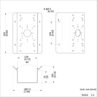 Ds-1276Zj-P-Y Fixation D'Angle Pour Panovu Et Speed Dome