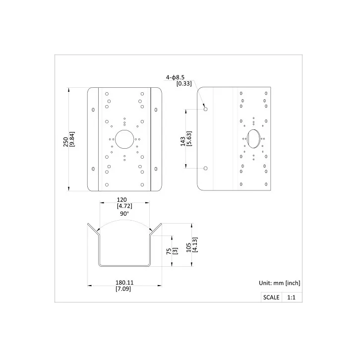 Ds-1276Zj-P-Y Fixation D'Angle Pour Panovu Et Speed Dome