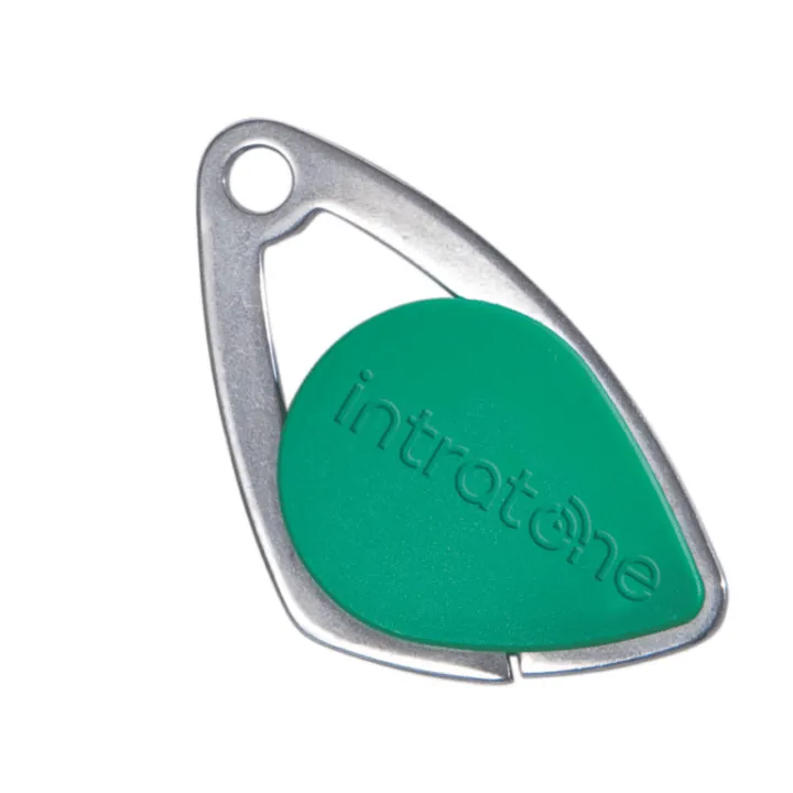 Badge Électronique Mifare-Insert Inox Gravé-Vert