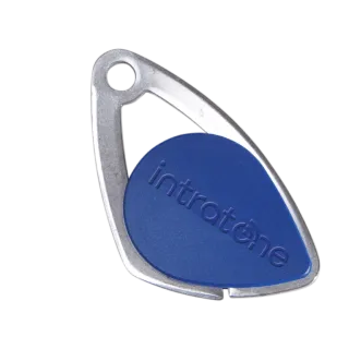 Badge Électronique Mifare-Insert Inox Gravé-Bleu