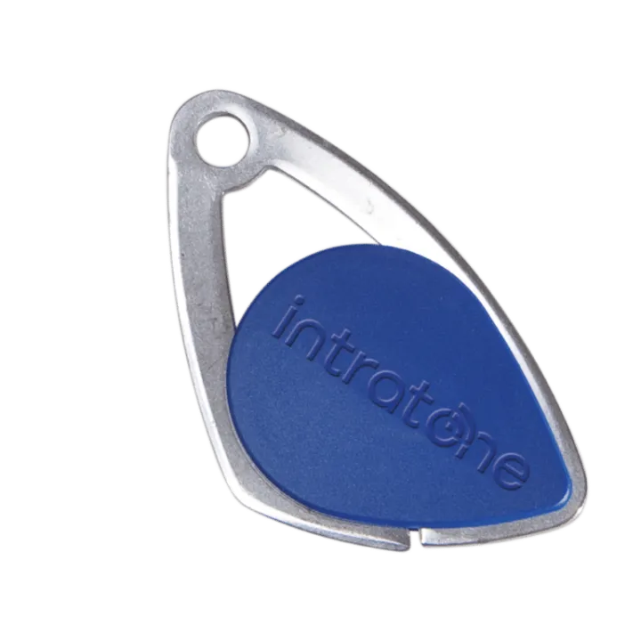Badge Électronique Mifare-Insert Inox Gravé-Bleu