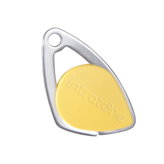 Badge Électronique Mifare-Insert Inox Gravé-Jaune