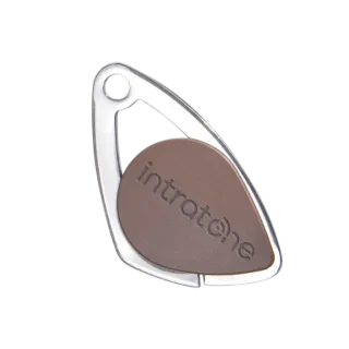 Badge Électronique Mifare-Insert Inox Gravé-Marron