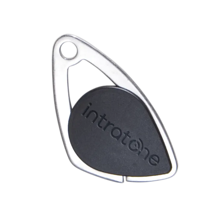 Badge Électronique Mifare-Insert Inox Gravé-Noir