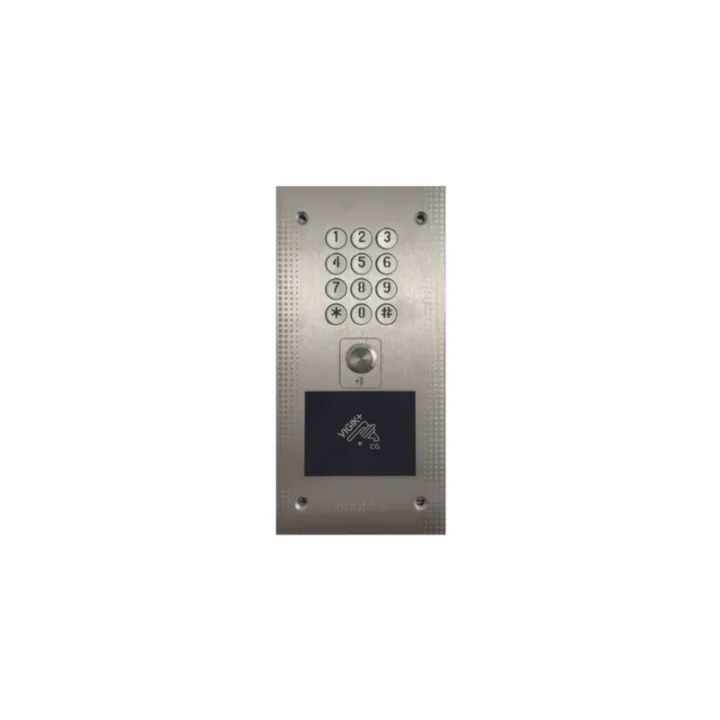 Clavier codé 12 touches avec lecteur  Vigik+® mains-libres - inox