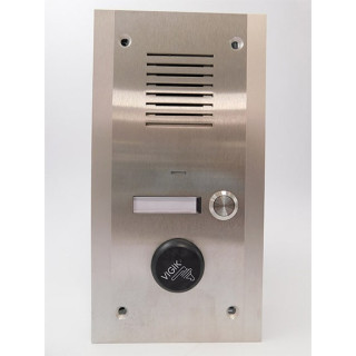Interphone Audio Appel Gardien 1B Avec Lecteur Vigik+® - Encastrée - Inox
