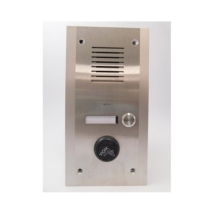 Interphone Audio Appel Gardien 1B Avec Lecteur Vigik+® - Encastrée - Inox