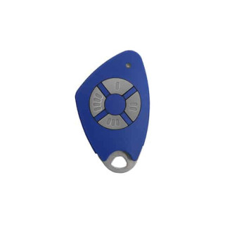 Télécommande Perso 4 Canaux Bi-Technologie Mifare-Insert Inox Grave Bleu