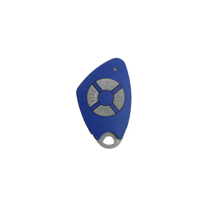 Télécommande Perso 4 Canaux Bi-Technologie Mifare-Insert Inox Grave Bleu