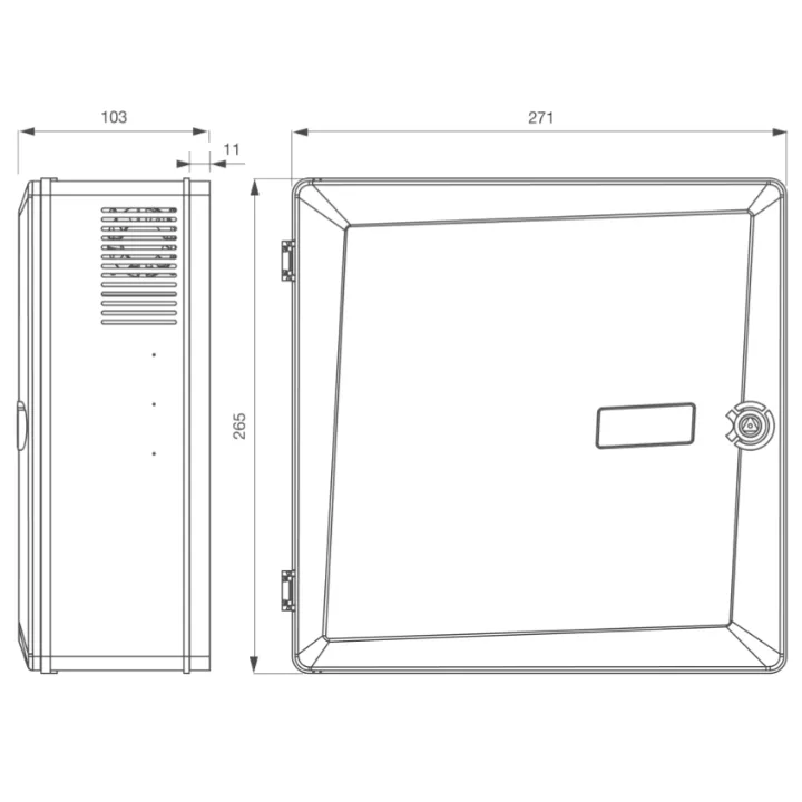 Coffret Rsxb Ab 271X265X103Mm+Contact D'Autoprot À L'Ouvert