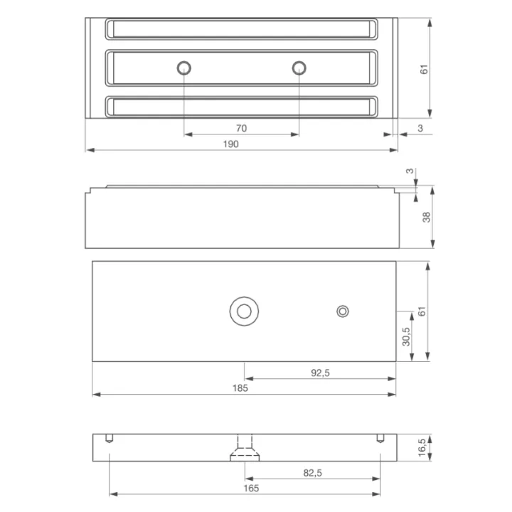 Ventouse Em Enc. 61 Mm 1200 Lbs 12/24V Dc Contact Hall - Nf S 61-937
