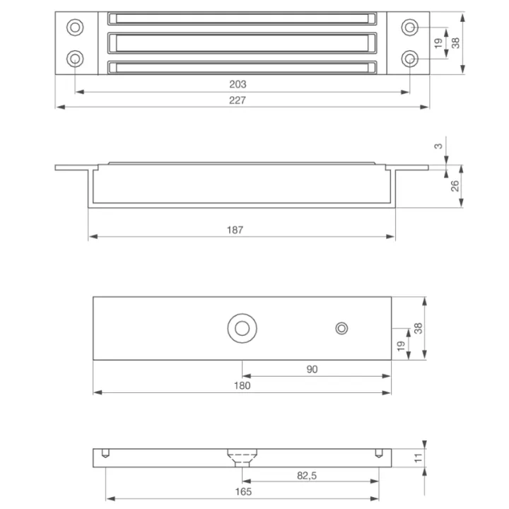 Ventouse Em Enc. 38 Mm 600 Lbs 24/48V Dc Contact Hall - Nf S 61-937