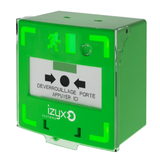 Déclencheur Manuel Vert 3 Cts Led/Buz 12/24V Dc Reset Façade+Capot,2 Clés,Scellé