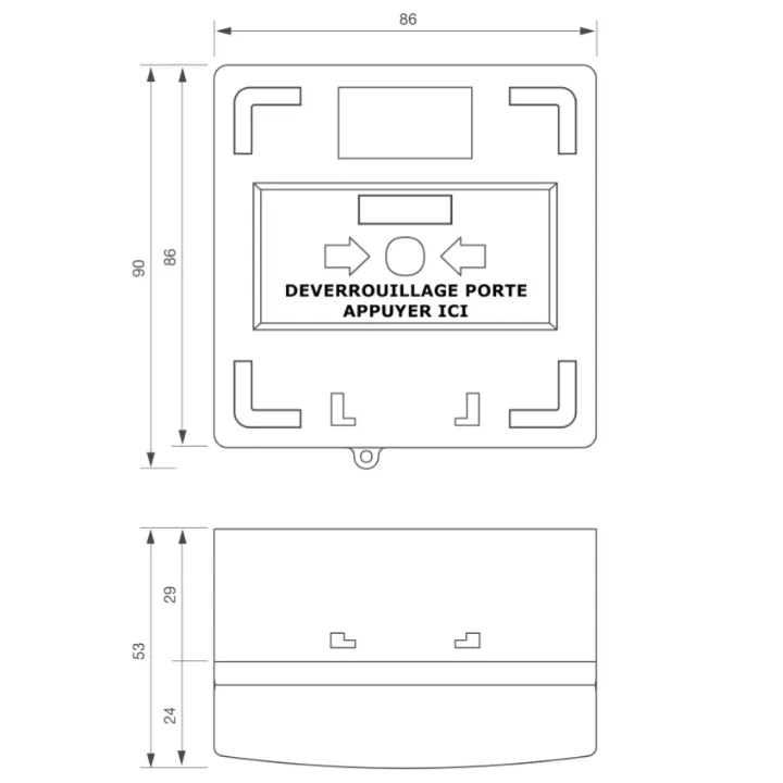 Déclencheur Manuel Vert 3 Cts Led/Buz 12/24V Dc Reset Façade+Capot,2 Clés,Scellé