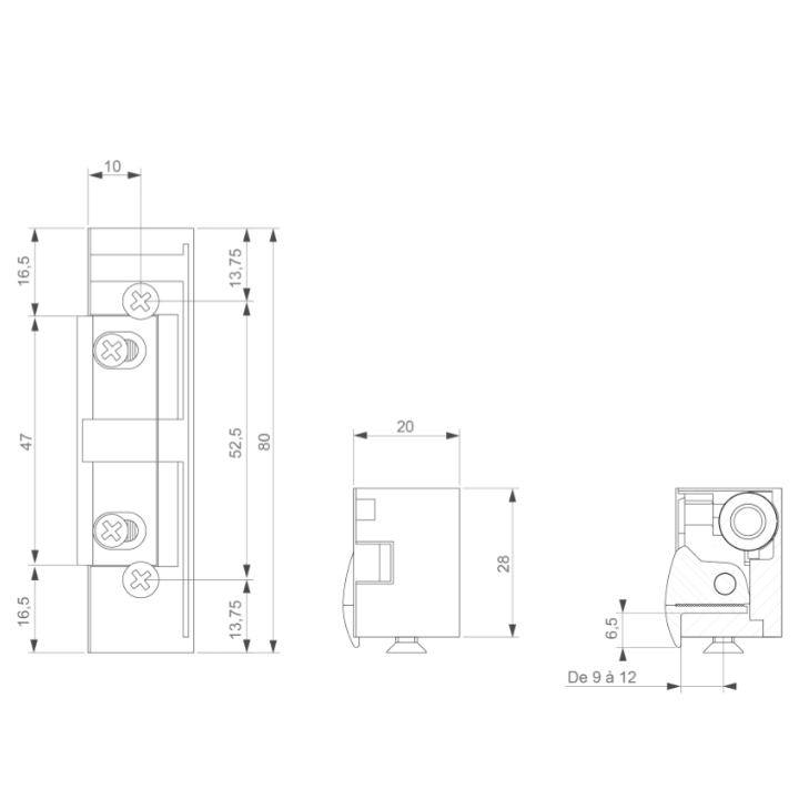 Gâche Électrique Universelle 4000 N Émission / Rupture 12/24V Ac/Dc Contact