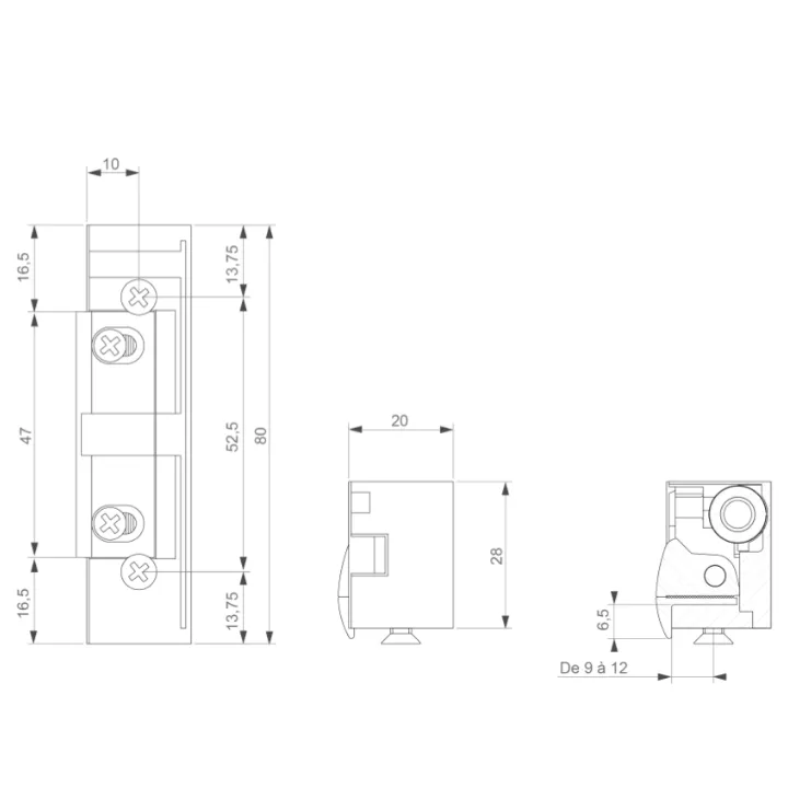Gâche Électrique Universelle 4000 N Émission / Rupture 12/24V Ac/Dc Contact