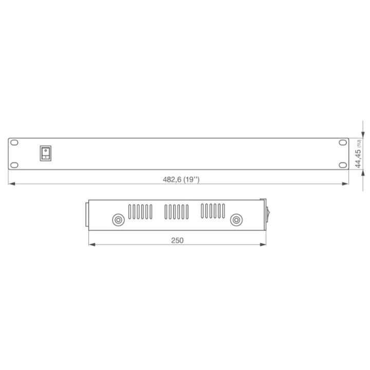 Alimentation Multivoie Rack 19» 1U 230V Ac/12V Dc/10A/8 Sortie