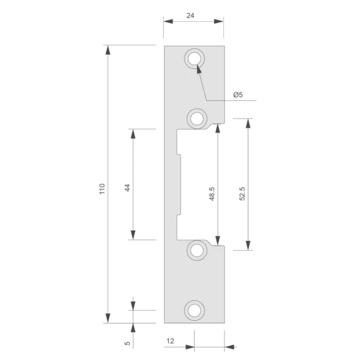 Têtière Plate 110 X 24 Mm P1S Acier Inoxydable Pour 13-23-33 & Esu