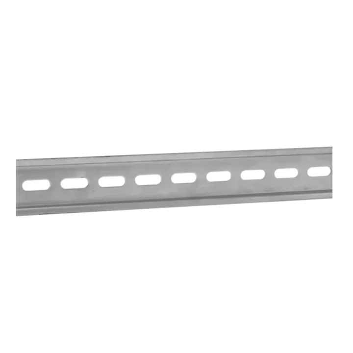 Rail Din Omega En Acier 35 X 7,5 Mm Longueur 2 M Trous Oblongs 15 X 6,1 Mm