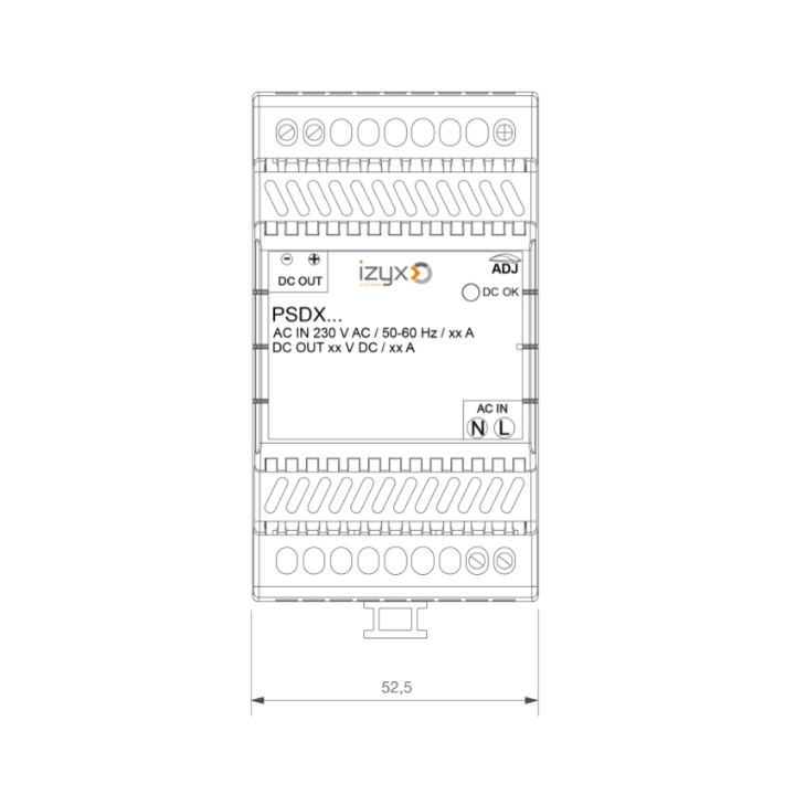 Alimentation Rail Din 3M 230V Ac / 48V Dc (48-56V) / 0,9A