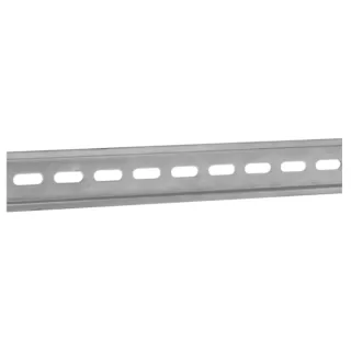Rail Din Omega En Acier 35 X 7,5 Mm Longueur 0,45 M Trous Oblongs 15 X 6,1 Mm
