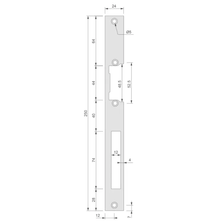 Têtière Plate 250 X 24 Mm D1S Acier Inoxydable Pour 13-23-33 & Esu
