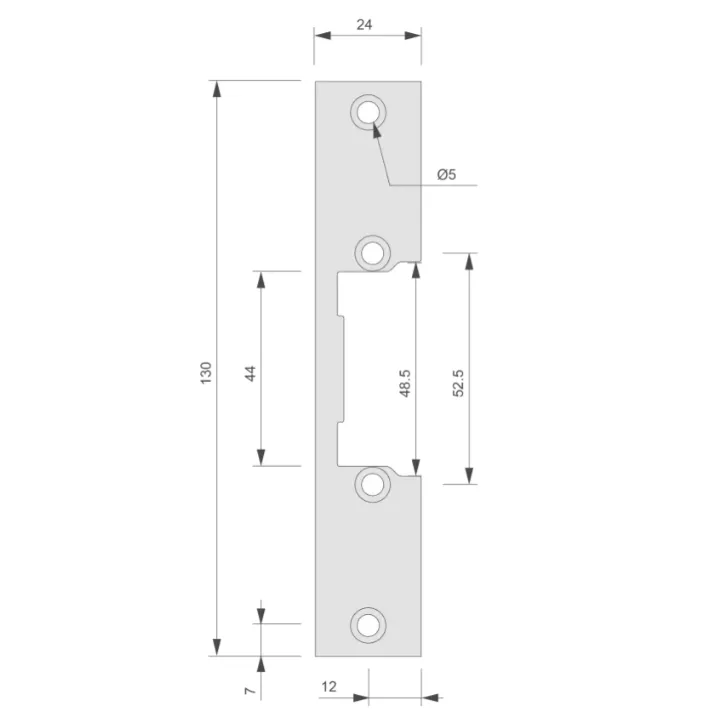 Têtière Plate 130 X 24 Mm S1S Acier Inoxydable Pour 13-23-33 & Esu