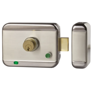 Serrure Électrique Applique 6000 N À Rupture 12-24V Dc Cylindre + Bp Dp