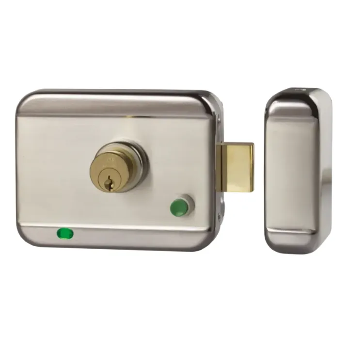 Serrure Électrique Applique 6000 N À Rupture 12-24V Dc Cylindre + Bp Dp