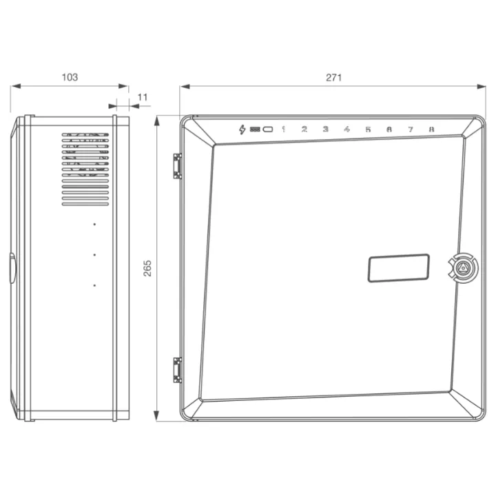 Alimentation Chargeur Rsxv-C 4 Voies 230V Ac / 12V Dc (13,8V) / 8A - 271 X 265 X 103 Mm
