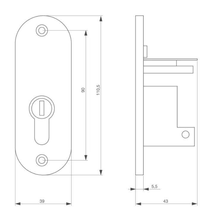 Contacteur à clé à encastrer Contact inverseur maintenu LEDs R/V 12/24V DC