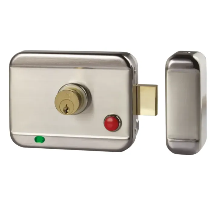 Serrure électrique applique 6000 N à rupture 12-24V DC cylindre