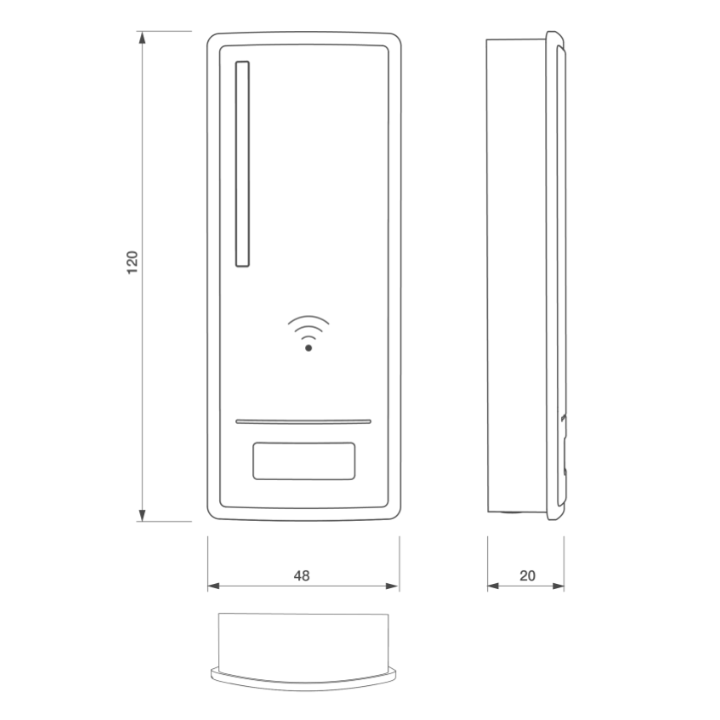Lect. RFID AS3 ABS IP64 13,56 MHz Mifare Cl. 12/24V DC S0 Wiegan