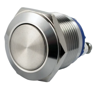 BOUTON POUSSOIR ACIER INOX D:19 MM CONTACT NO (V)