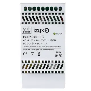 ALIMENTATION CHARGEUR RAIL DIN 230V AC /24V DC/1,1A /3 MODULES