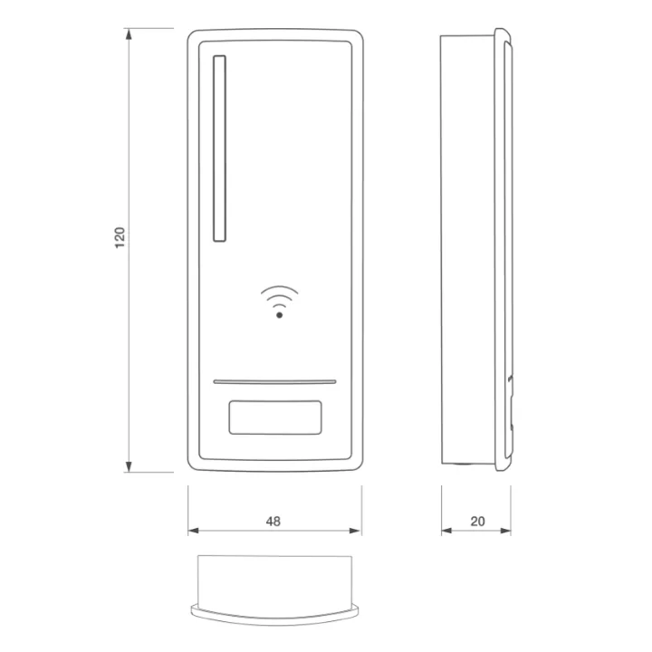 Lecteur RFID AS3 ABS IP66 125 KHz EM 12/24V DC 999u 1R C2