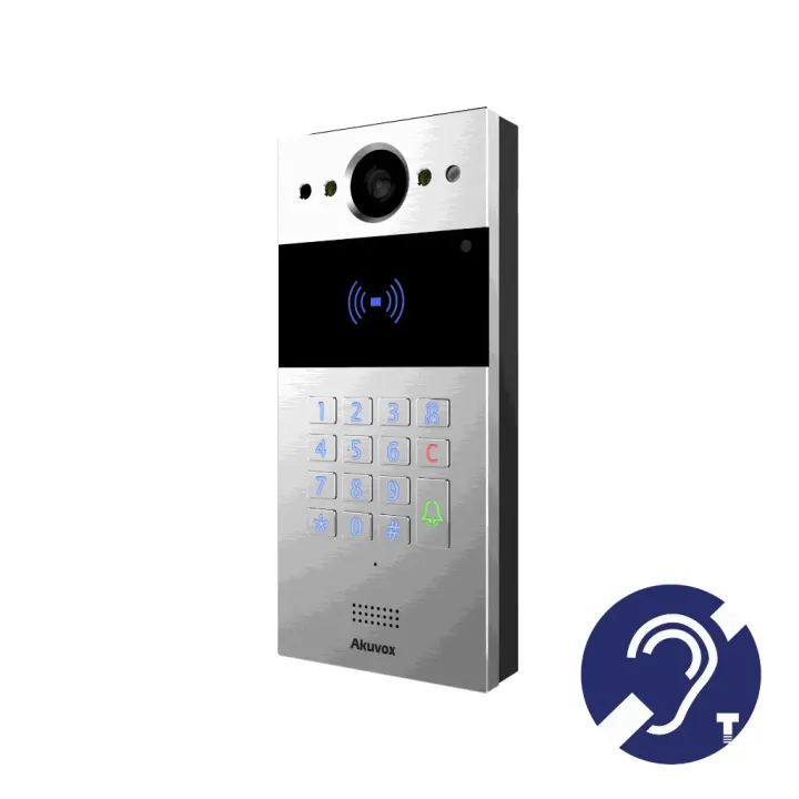 Interphone Vidéo Sip+Clavier Et Lect De Carte Rf Boucle Magnétus