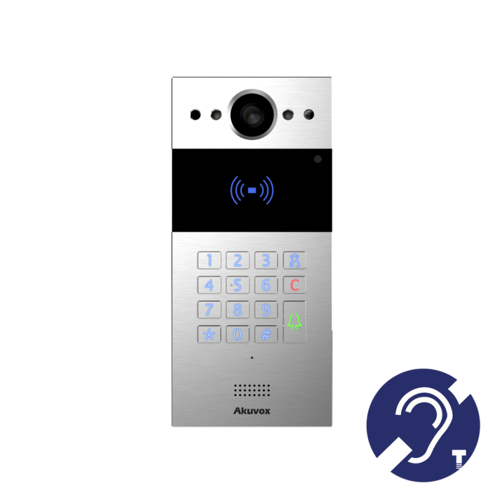 Interphone Vidéo Sip+Clavier Et Lect De Carte Rf Boucle Magnétus