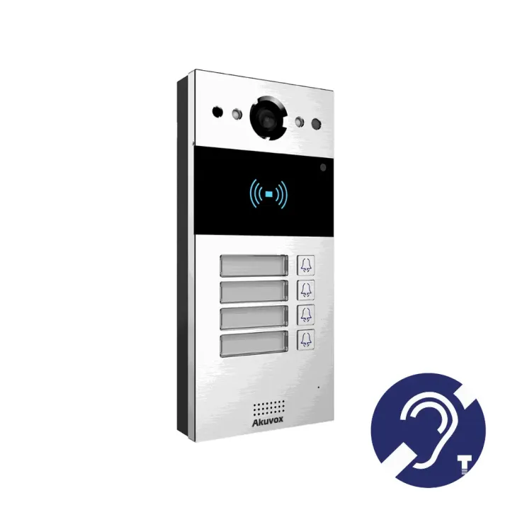 Interphone Vidéo Compact Sip+4 Bouton Et Boucle Magnétique Vidéo