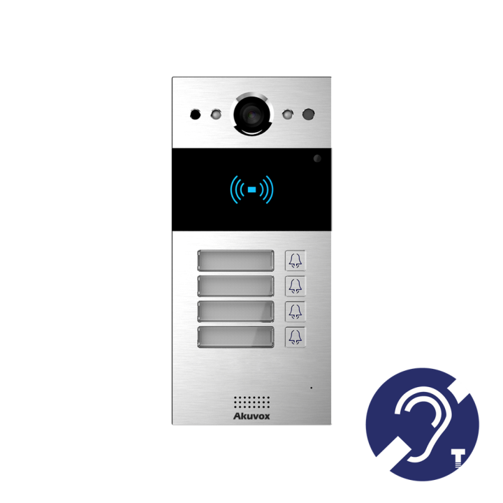 Interphone Vidéo Compact Sip+4 Bouton Et Boucle Magnétique Vidéo