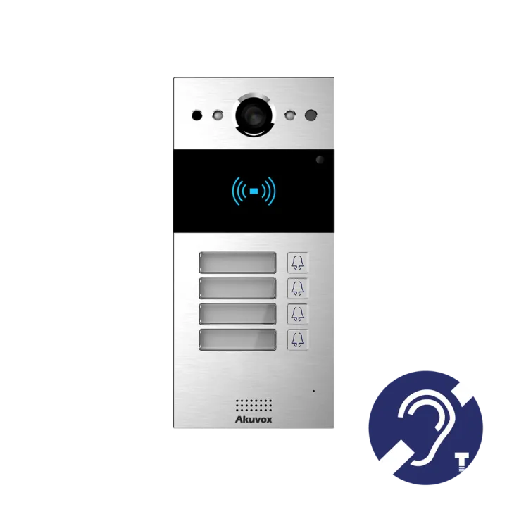 Interphone Vidéo Compact Sip+4 Bouton Et Boucle Magnétique Vidéo