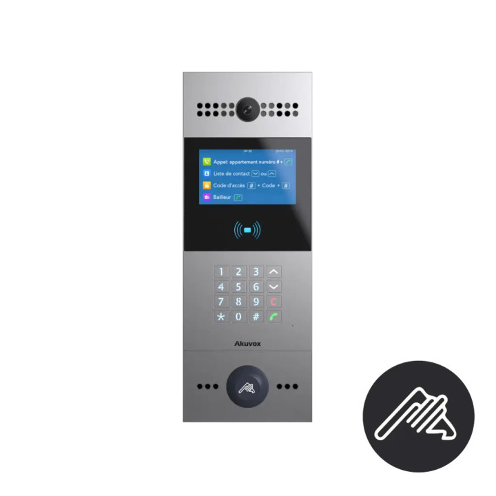 VISIOPHONE DEFILEMENT+EMPLACEMENT VIGIK T25 + CODE CAM 2MP 116°.