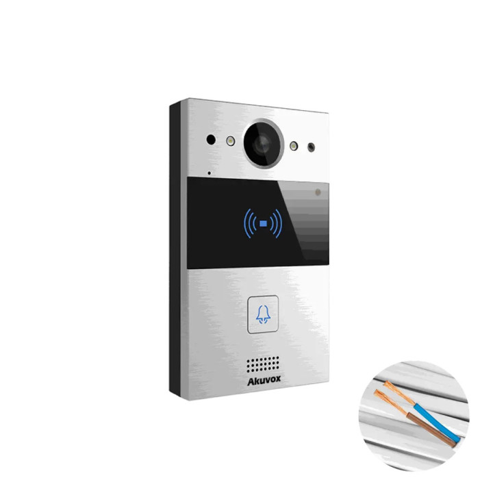 Interphone Vidéo Compact Sip+1 Bouton Video & Lect De Carte