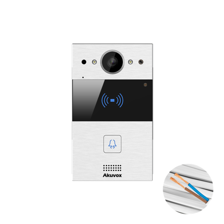 Interphone Vidéo Compact Sip+1 Bouton Video & Lect De Carte