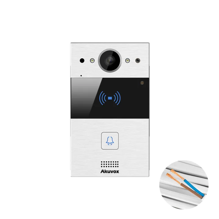 Interphone Vidéo Compact Sip+1 Bouton Video & Lect De Carte