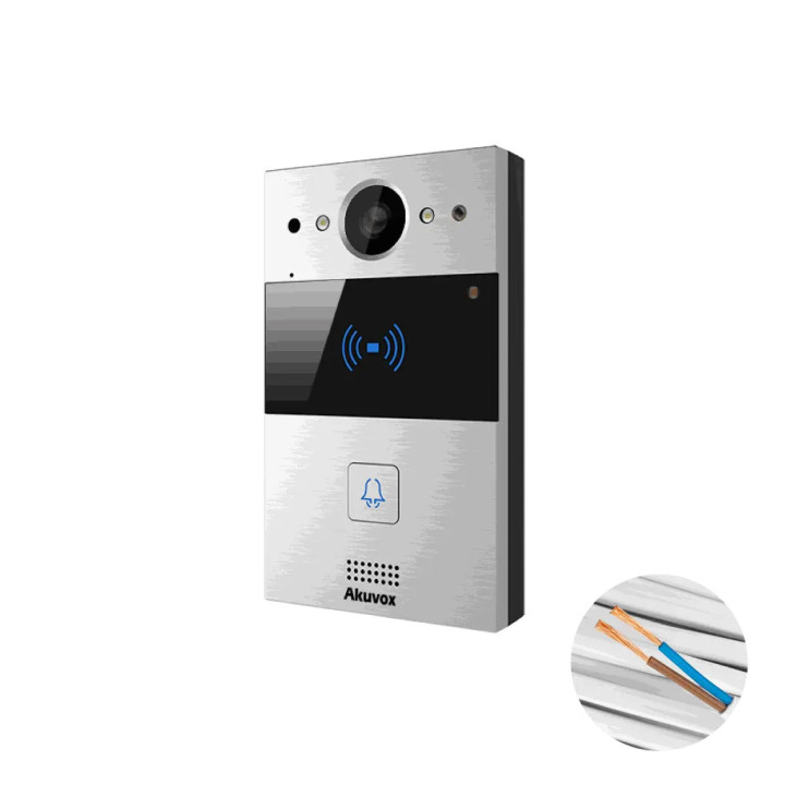 Interphone Vidéo Compact Sip+1 Bouton Video & Lect De Carte